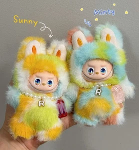 OOAK Mini Bunny Plush Keychain 14cm Handmade Pastel Collectible Doll