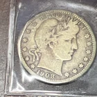 1908 Barber Quarter 25C Silver US Coin Circulated Uncertified 0.9 Fineness