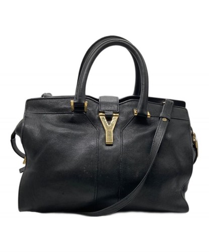 YVES SAINT LAURENT 2WAY Cabas Handbag Black 400666 #156