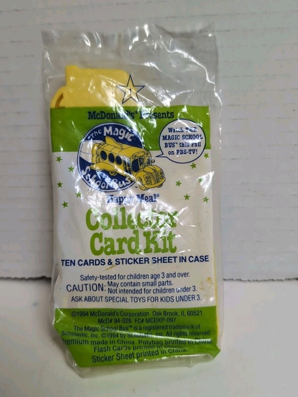 Collector Card Kit McDonald’s Happy Meal Toy 1994 The Magic School Bus SEALED