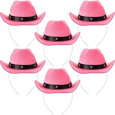 WILLBOND 6 Pcs Cowboy Hat Headbands Birthday Costume Accessories Cowgirl Hat ...