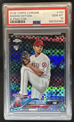 2018 Topps Chrome Shohei Ohtani RC Refractor X Fractor Rookie #150 Angels PSA 10