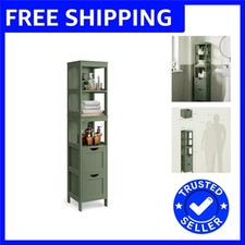 Elegant Forest Green Corner Cabinet with 2 Drawers for Stylish Storage Solutions