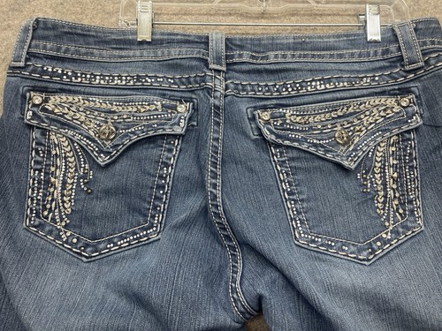 Miss Me Jeans Gr. 36 Easy Boot Bootcut Pattentaschen Glitzer dicke Nähte - Bild 17 von 17