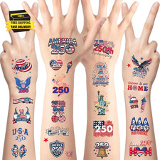 4Th of July Temporary Tattoos 80 PCS 250 Anniversary USA Temporary Tattoos Indep