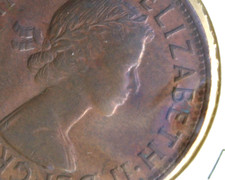 * 1962 PENNY HOBB DIE DOUBLED  "DOUBLE NOSE" PREDECIMAL COIN  #DVS39