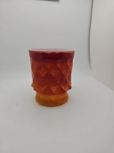 Vintage Anchor Hocking Fire King Oven Proof  Orange Diamond Coffee Mug Cup