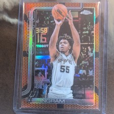 Topps 2025-26 Chrome Harrison Ingram #222 Spurs Orange Refractor Rookie
