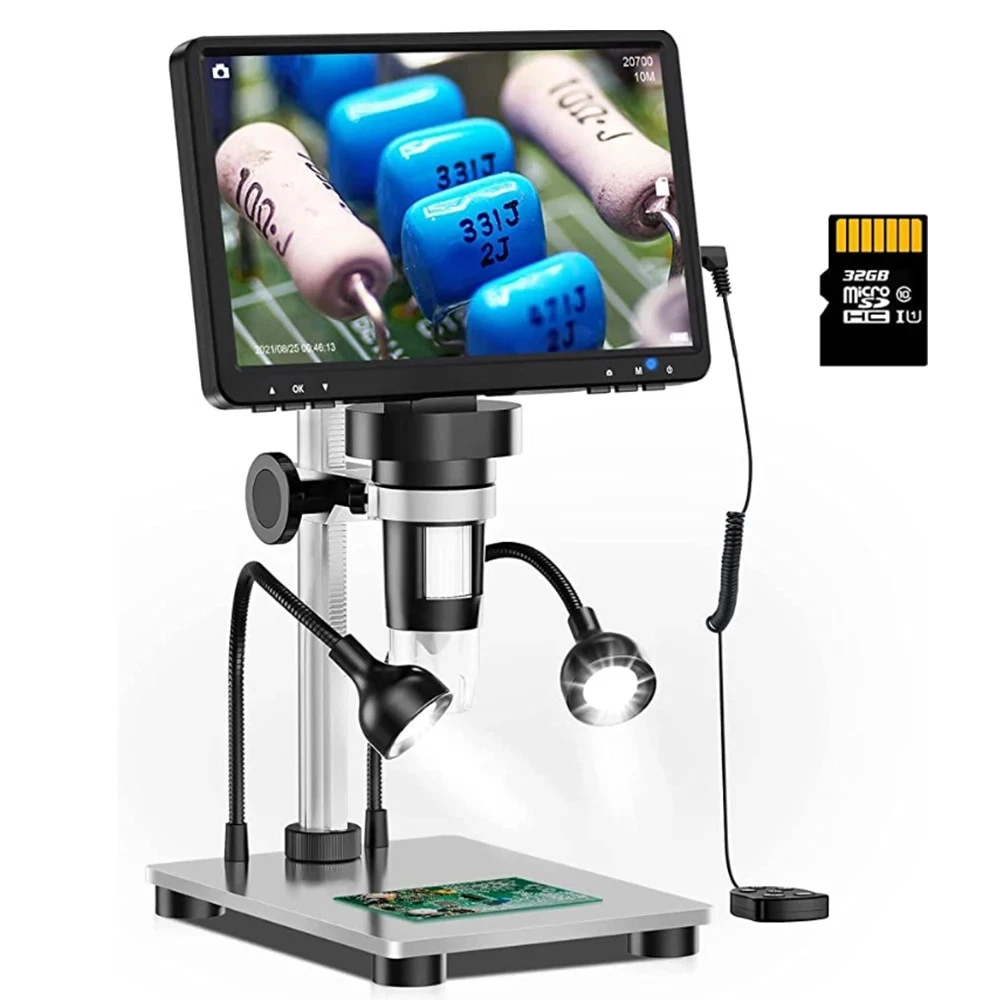 Microscopio digital Elikliv DM9 7" 50-1200X HD LCD PCB electrónica de soldadura Reino Unido