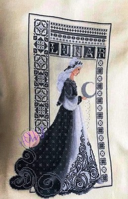 NEU Kreuzstich Muster Dame keltisch Ostern Lavendel & Spitze Königin Miss Flagge DMC