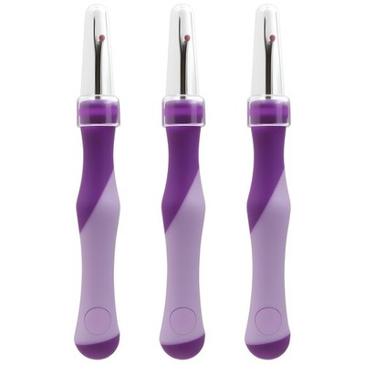 3 Pcs Purple Rubber Seam Ripper, Ergonomic Stitch Remover Tool with Protectiv...
