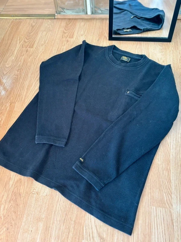 Lee Waffle Knit Thermal Long Sleeve Vintage Black XL Men  - Imagen 2 de 4