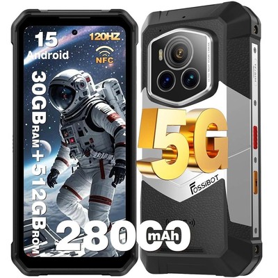FOSSiBOT F107 Pro 5G Outdoor Handy 28000mAh 512GB Smartphone 200MP 120Hz 6,95''