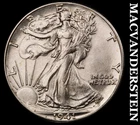 1941 Silver Walking Liberty Half Dollar - Scarce  High Grade  Lustrous  #J9785