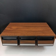 Vtg 36 Slot CASSETTE TAPE Storage Holder 3 Drawers w/ 28 Various Cassettes