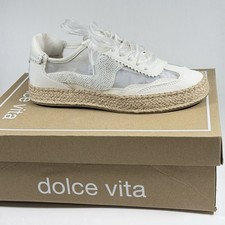 Dolce Vita Size-7.5 Womens Notice Espadrille Sneaker in White Mesh