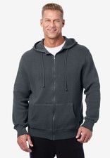 KingSize Men's Big  Tall Heavyweight Double Knit Zip Hoodie - 9XL, Charcoal