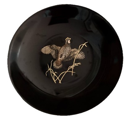 Couric Monterey Quail In Flight Bowl- Inlaid Limited Edition MCM