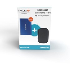 Disque dur SSD externe SAMSUNG Pack T7 2To bleu + Etui