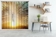 3D Sunset Peacock ZHUA109 Animal Blockout Photo Curtain Fabric Window Zoe
