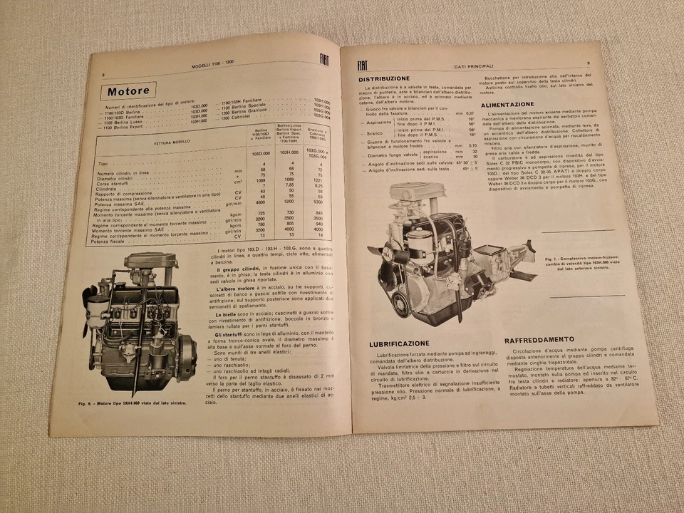FIAT 1100 - 1200 - Dati principali, di montaggio e istruzioni per le revisioni - Immagine 2 di 3