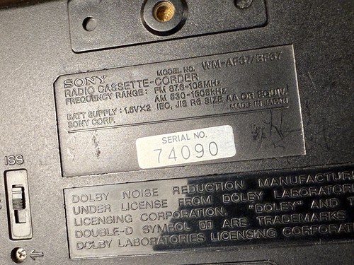 Sony Walkman WM-AF67 BF67 cassette d'enregistrement FM/AM radio portable - à réparer - Photo 9/18