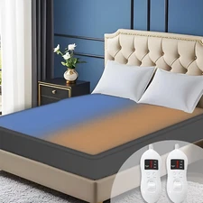 Heated Mattress Pad Queen Size - Electric Mattress Pad with Dual Control, 8 Heat