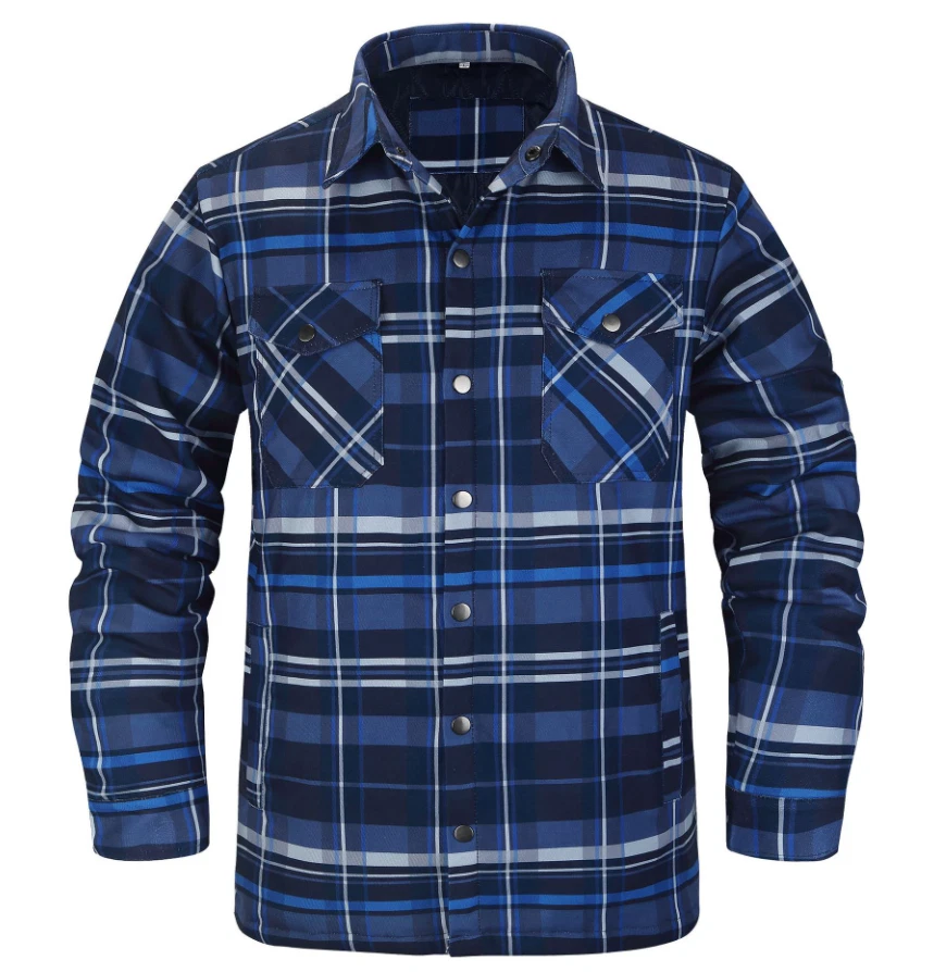 Lumberjack# Herren Plaid Arbeitsjacke Kapuze Karohemd Holzfällerhemd Warm Hoodie - Image 4 of 4