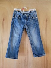 Miss Me Capri Girls Size 14 Fleur De Lis Rhinestone Embroidered