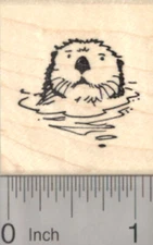 Sea Otter Rubber Stamp, in Water D21922 WM