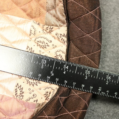 Victorian Heart Quilted Patchwork Tote Bag Pink Brown Pockets, 1 Shoulder Strap - Picture 15 of 21