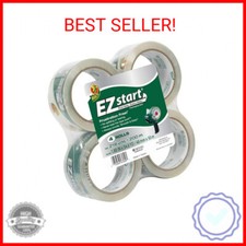 Duck Brand EZ Start Packing Tape Refill, 4 Rolls, 1.88 Inch x 54.6 Yard, Clear 