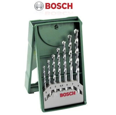 Bosch Masonry Drill Bit Set x7 X-Line Carbide Hammer Bits Brick Stone Masonary