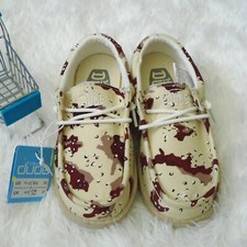 Hey Dude Wally Camouflage Shoes Brown Kids Children Youth Camo K12 K13 Y1