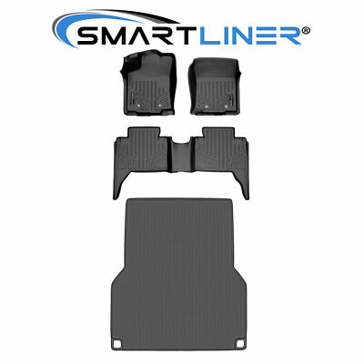 SMARTLINER Floor Mats Truck Bed Rugged Rubber 2018-2021 Toyota Tacoma Double Cab