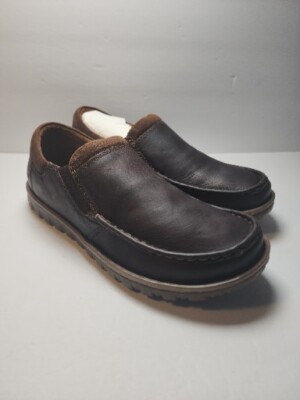 Born Mens Gudmund Slip-On Shoes Loafers Brown Leather Moc Toe Comfort 