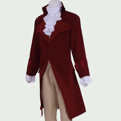 New Georgian Suit Regency Men's Maroon Wool Tailcoat