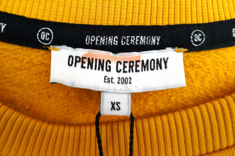 CEREMONIA DE APERTURA Sudadera en Blanco Amarillo Mostaza Tabaco Suéter SSENSE XS NUEVA CON ETIQUETAS Foto 4 de 4