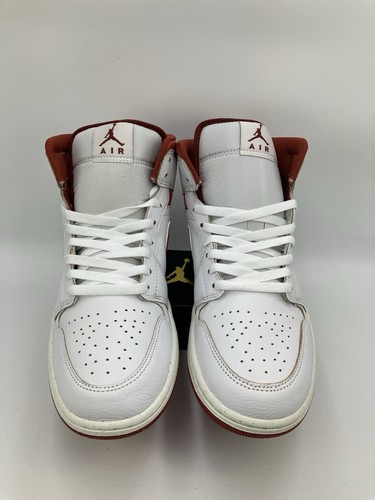 Nike AIR JORDAN 1 MID Dune Red, Sail Vachetta Tan New Size 9.5 UK 44.5 EU - Picture 16 of 21