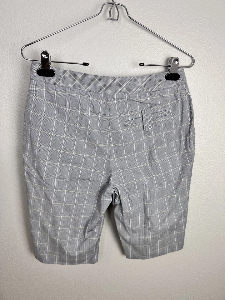 Cutter and Buck Gray Retro Glen Plaid Womens Golf Casual Shorts Sz 2 - Image 3 of 4