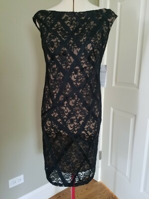 Marina Black Lace dress Size 8 | eBay