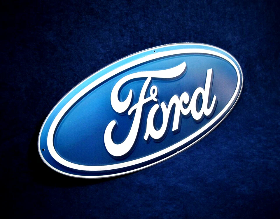 Ford Oval ~ 20" Letrero de Metal en Relieve ~ Garaje Tienda Hombre Cueva Bar ~ HECHO en EE. UU. Foto 2 de 4