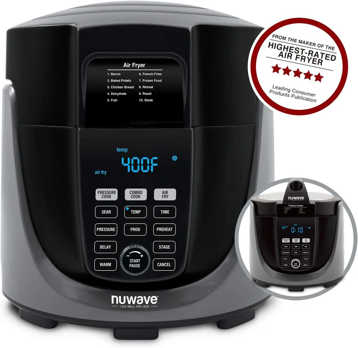 NuWave Duet Electric Pressure Cooker & Air Fryer Combo