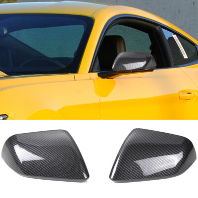 Carbon Fiber Rear View Wing Mirror Cover Trim Housing Shell For Ford Mustang 15+