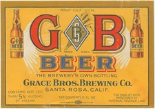 GRACE BROS BREWING GB BEER LABEL T SHIRT SANTA ROSA CA SIZES SMALL-XXXLARGE (F)