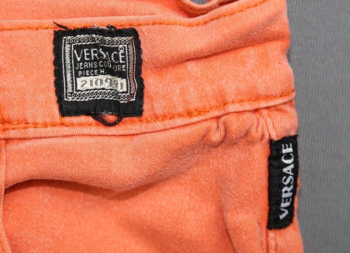 Vintage Versace High Waisted Tapered Jeans Stretch Peach Size 32