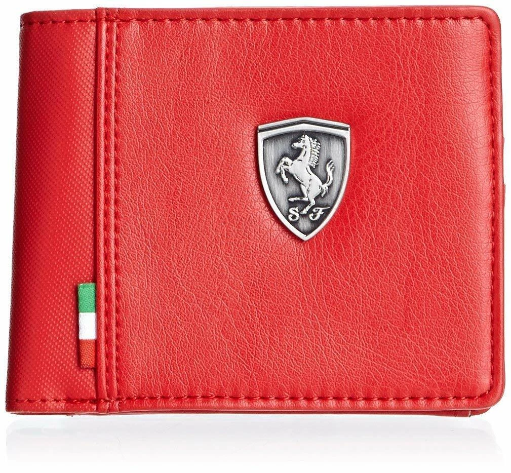 Nuovo Originale PUMA Ferrari Rosso Piegato IN Due Pelle UOMO a