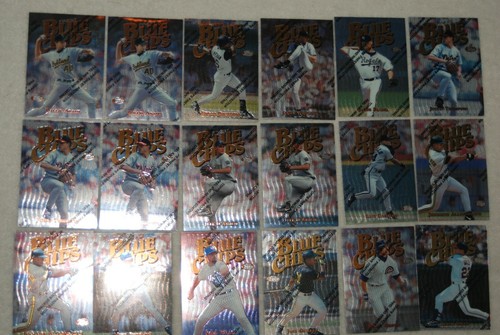 1997 Topps Finest Blue Chips Baseball Cards with Protective Coating: *LOT OF 19* - Picture 2 of 9