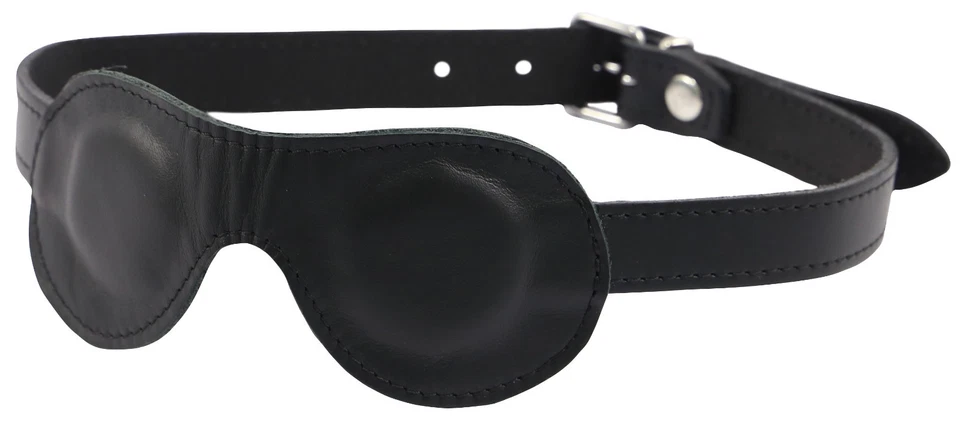 TULA-TOYS BDSM Bondage Leder weiche Augenbinde Maske mit Druckpunkte Augenmaske schwarz