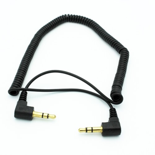 Black Coiled Aux Cable Car Stereo Wire Audio Speaker Cord 3.5mm for